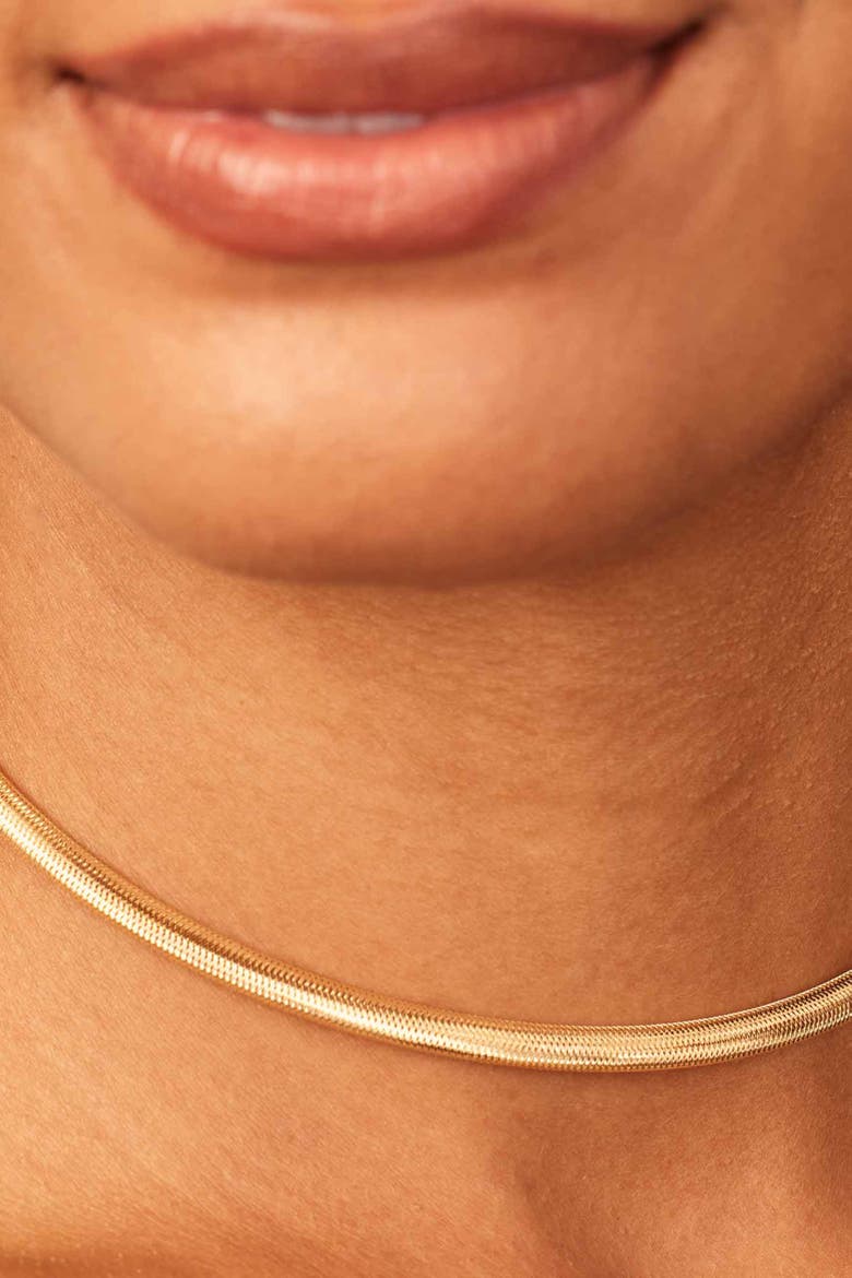 18K Gold Mesh Glamour Necklace, Alternate, color, Yellow Gold