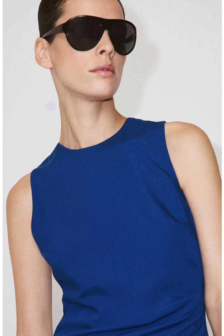 Ruched Side Tie Dress, Alternate, color, BLUE