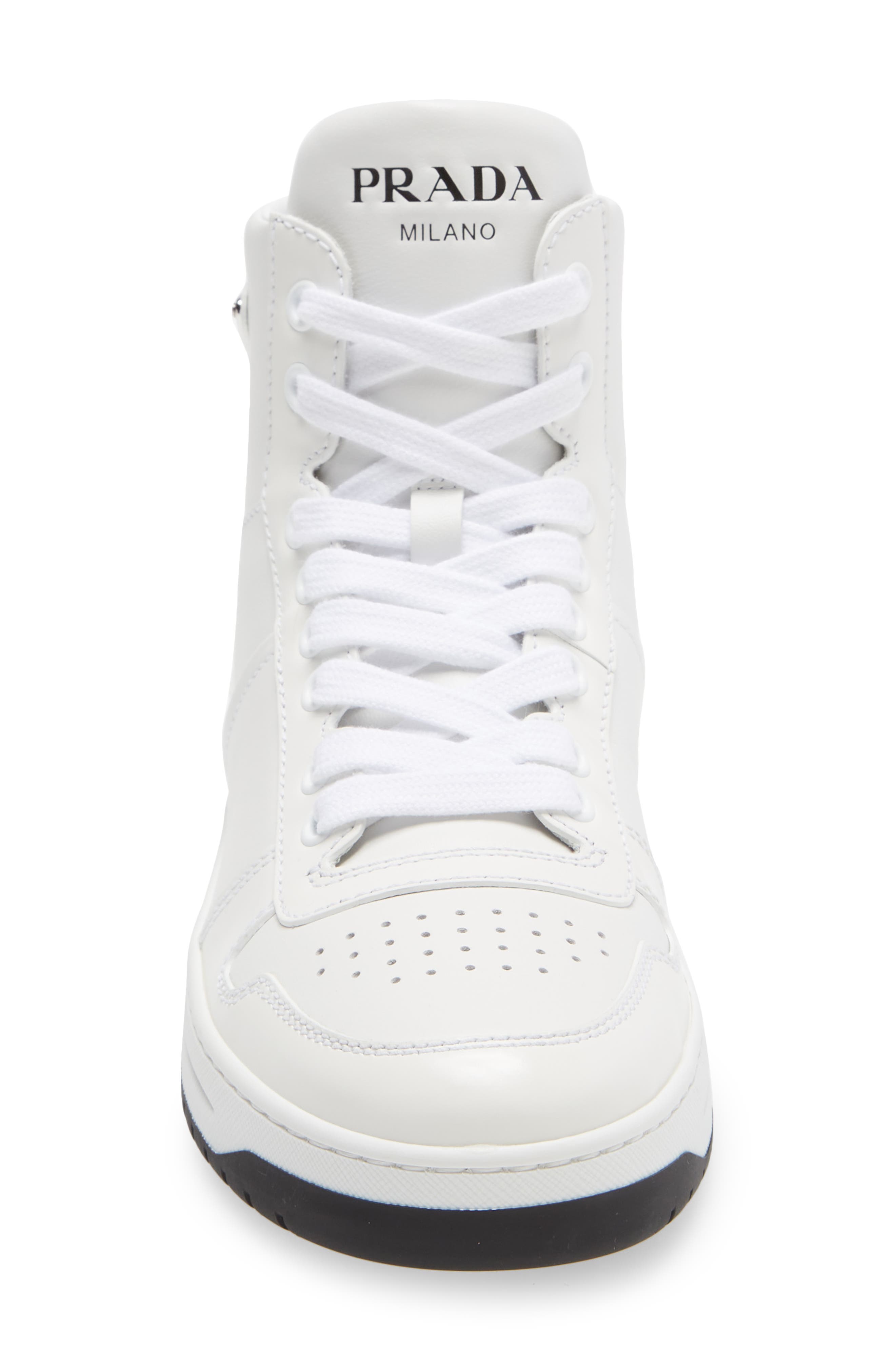 Prada Logo High Top Sneaker, Alternate, color, 