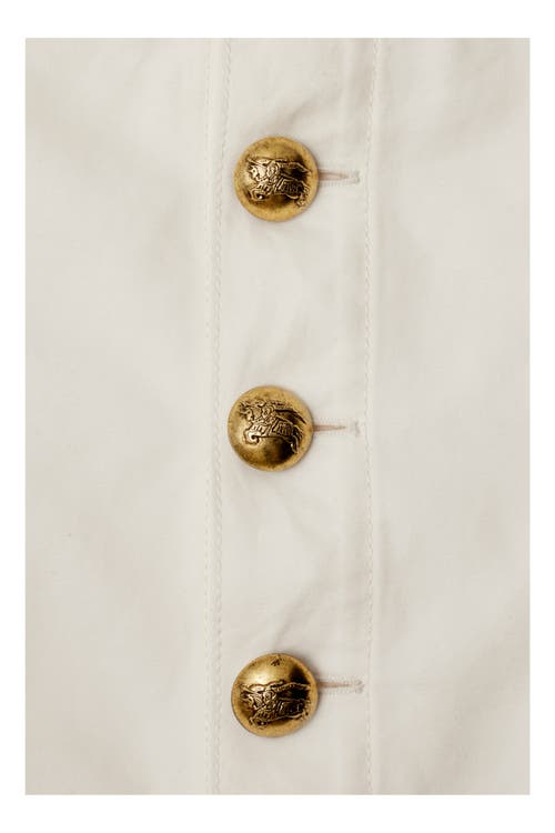 Burberry Mini Cotton Skirt In Off White