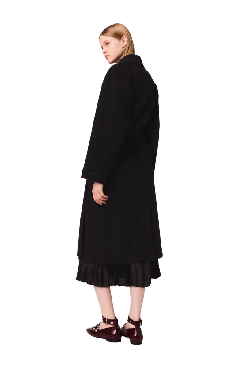 maje Double-faced mid-length coat, Alternate, color, 