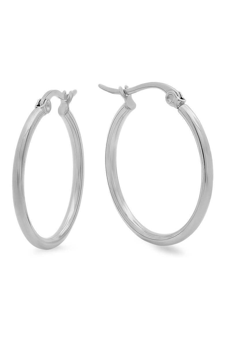 25mm Hoop Earrings, Main, color, SILVER