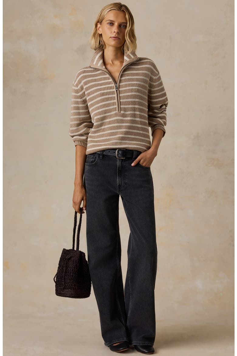 Northshore Quarter Zip Sweater, Alternate, color, OATMEAL STRIPE