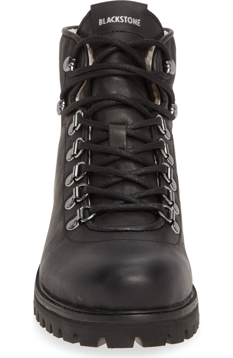 Blackstone SL81 Genuine Shearling Lined Hiking Boot, Alternate, color, Black Leather