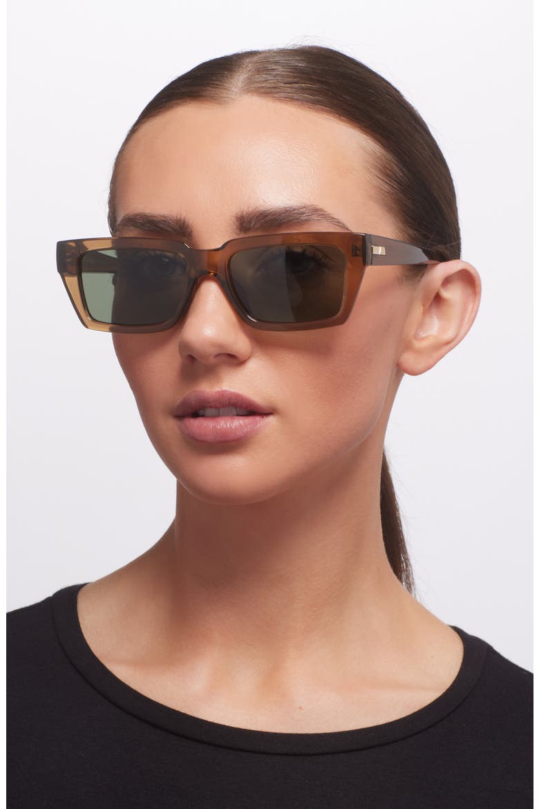 Nocturnal Habit 54mm Polarized D-Frame Sunglasses, Alternate, color, UMBER