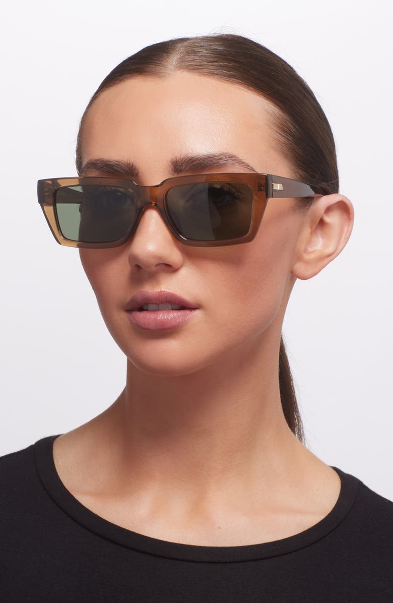 Le Specs Nocturnal Habit 54mm Polarized D-Frame Sunglasses, Alternate, color, Umber