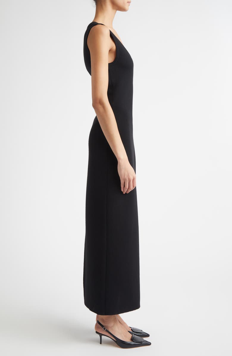 ST. JOHN Signature Double Face Wool Blend Milano Stitch Sweater Dress, Alternate, color, Black