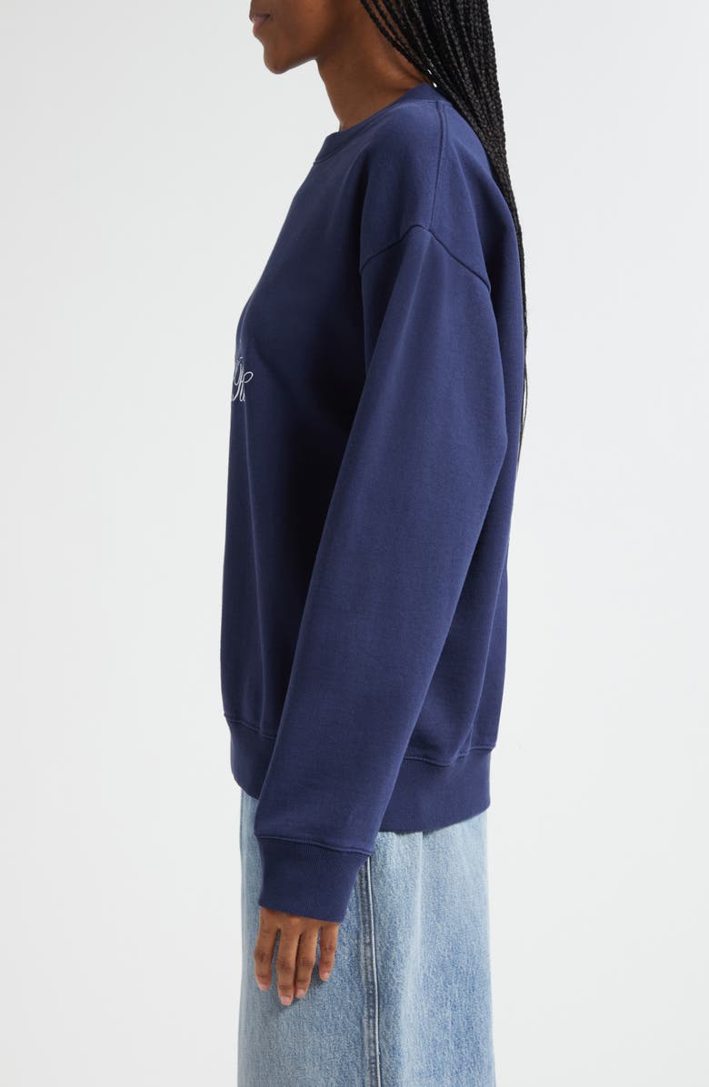 Sporty & Rich Vendome Embroidered Cotton Crewneck Sweatshirt, Alternate, color,
