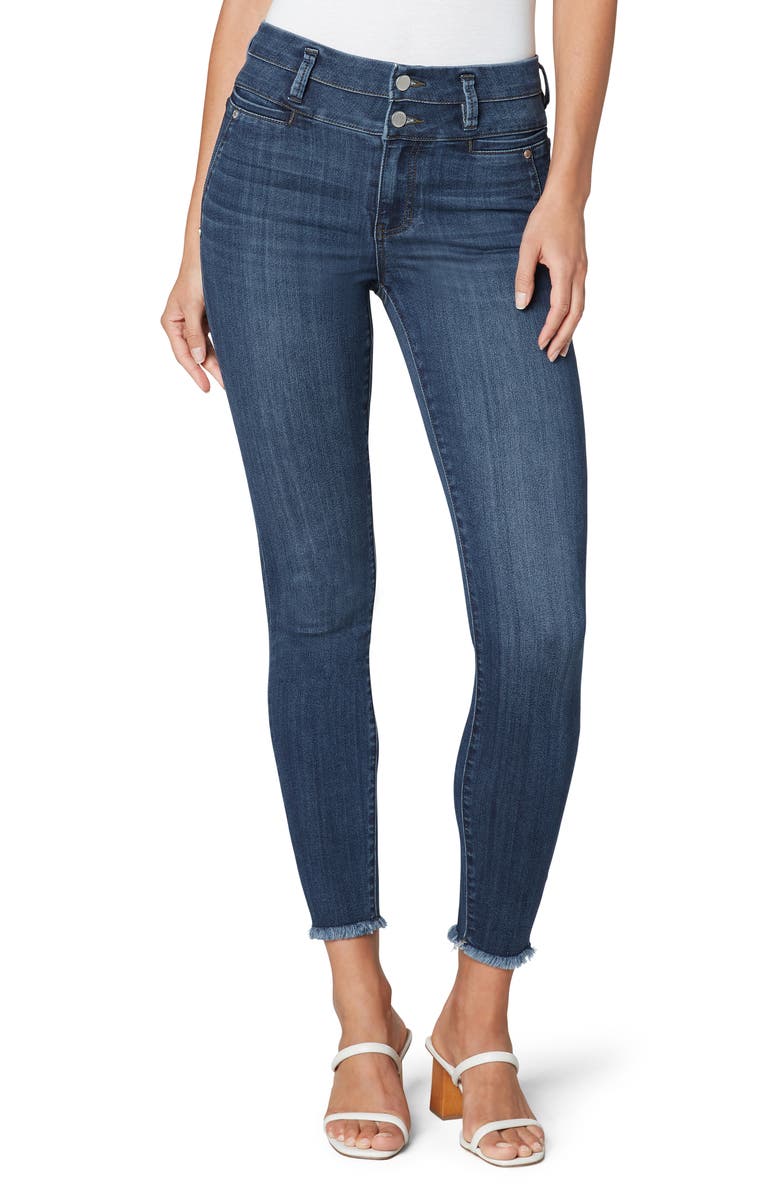 Liverpool Los Angeles Double Waist Frayed Hem Ankle Skinny Jeans, Main, color, 