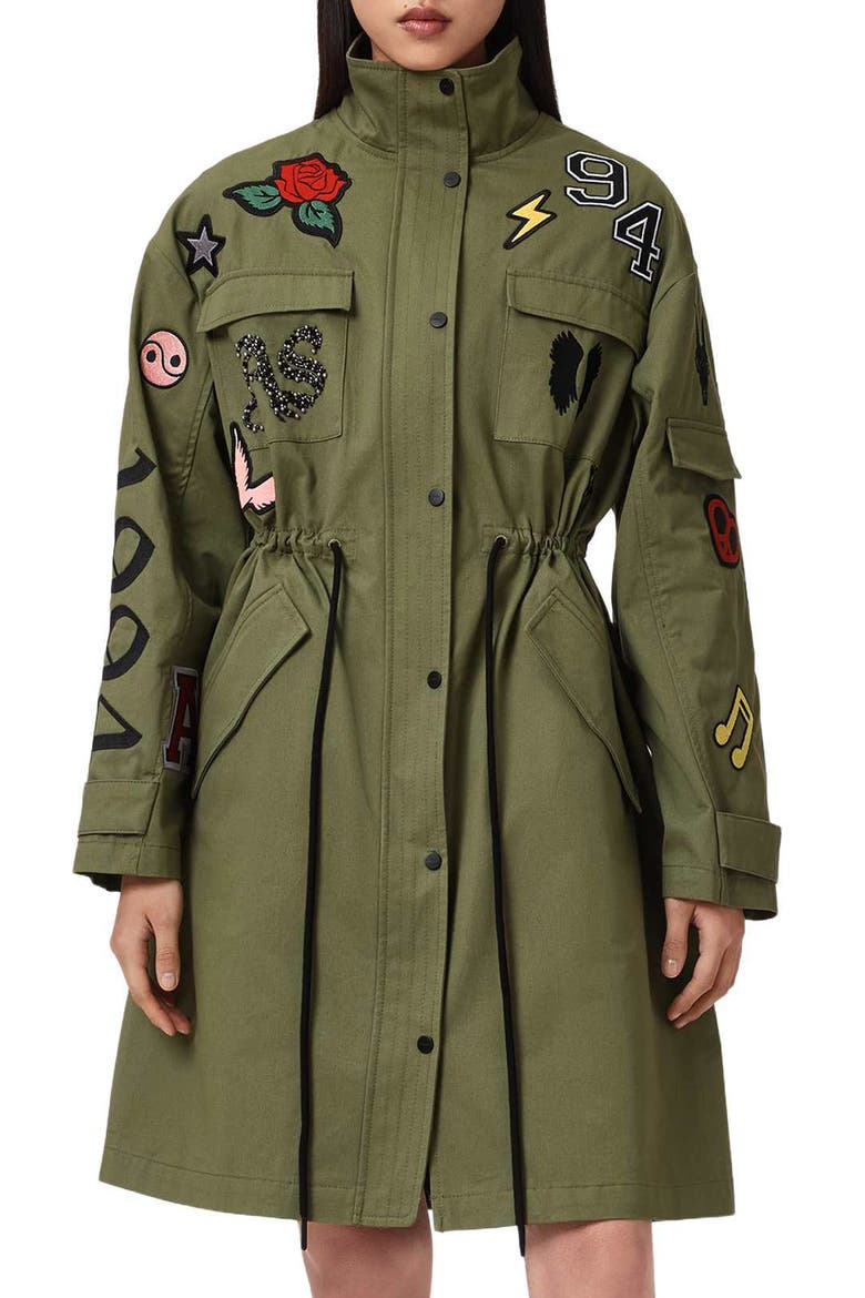 Aria Patch Parka, Alternate, color, KHAKI GREEN