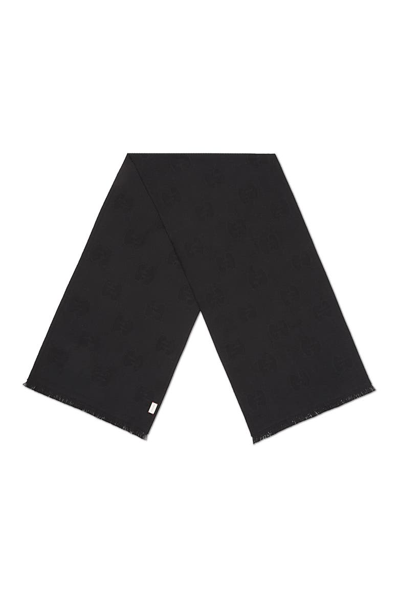 GG Logo Wool Scarf, Main, color, BLACK