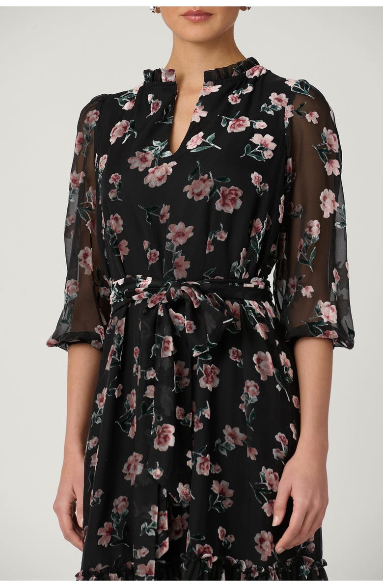 Shoshanna Cassidy Hudson Burnout Dress, Alternate, color, Jet/Mauve Multi