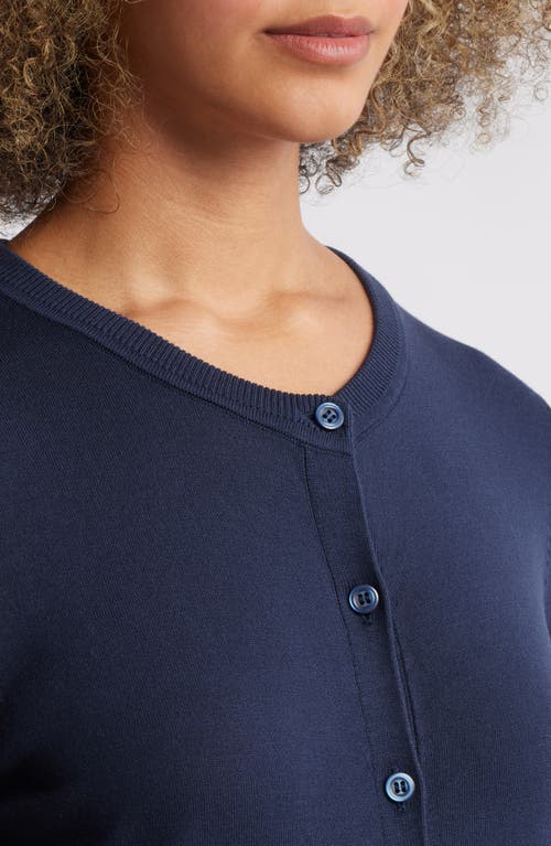 Shop Caslonr Caslon(r) Crewneck Cardigan In Navy Blazer