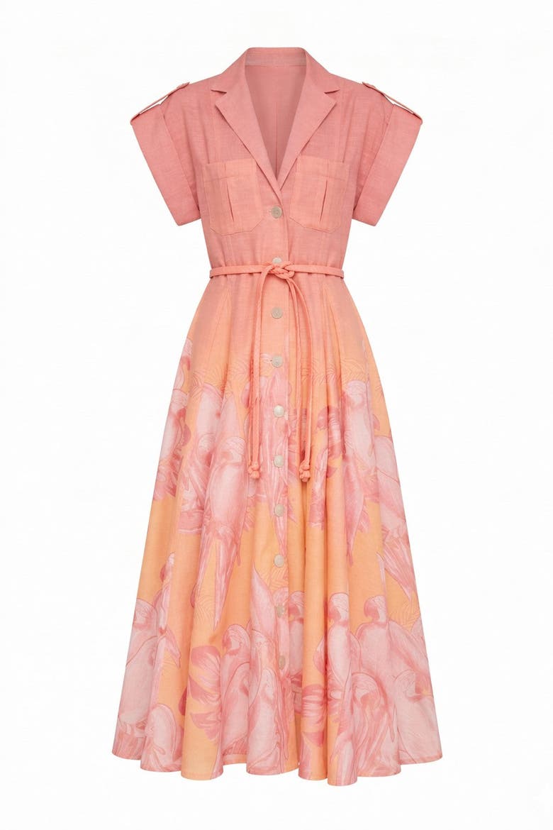 Guayaba Maxy Dress, Main, color, CORAL MACAW