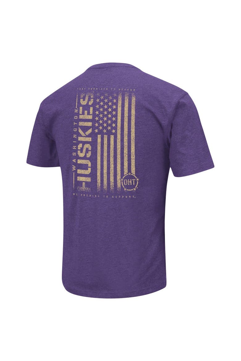 Men's Colosseum Purple Washington Huskies OHT Military Appreciation Flag 2.0 T-Shirt, Alternate, color, Purple