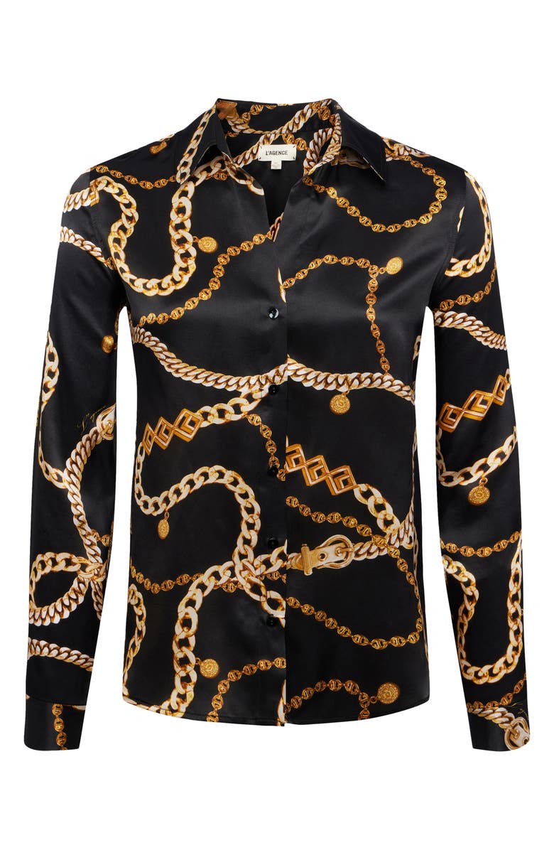 L'AGENCE Tyler Silk Shirt, Alternate, color, 
