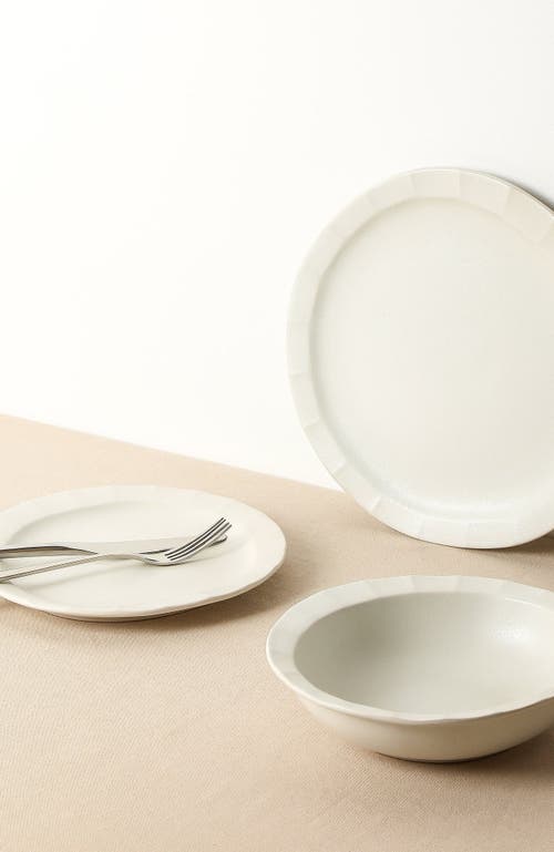 Stone Lain Oasis Stoneware 4-piece Dinner Plate Set In Black