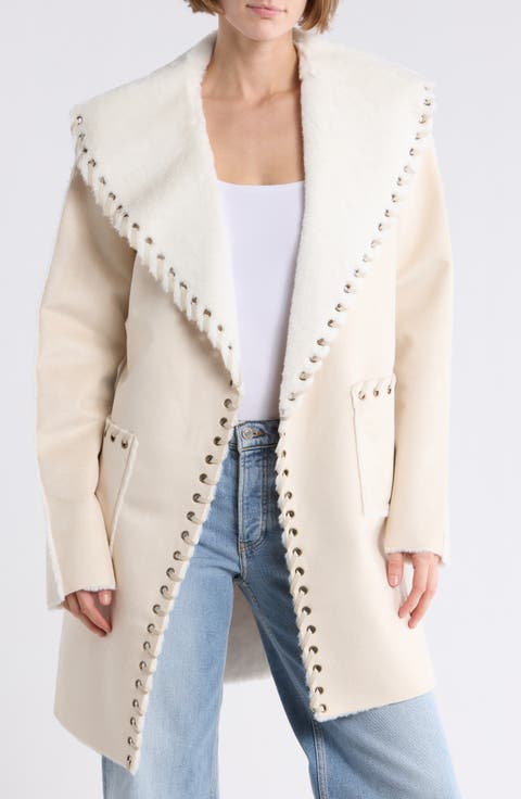 Talita Whipstitch Faux Fur Coat