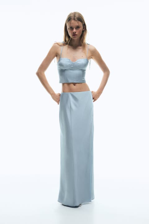 Satin maxi skirt