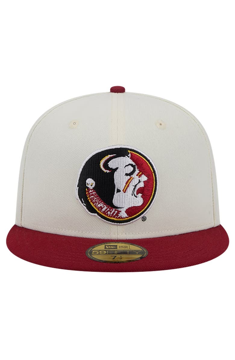 New Era Men's New Era Florida State Seminoles Chrome White Vintage 59FIFTY Fitted Hat, Alternate, color, 