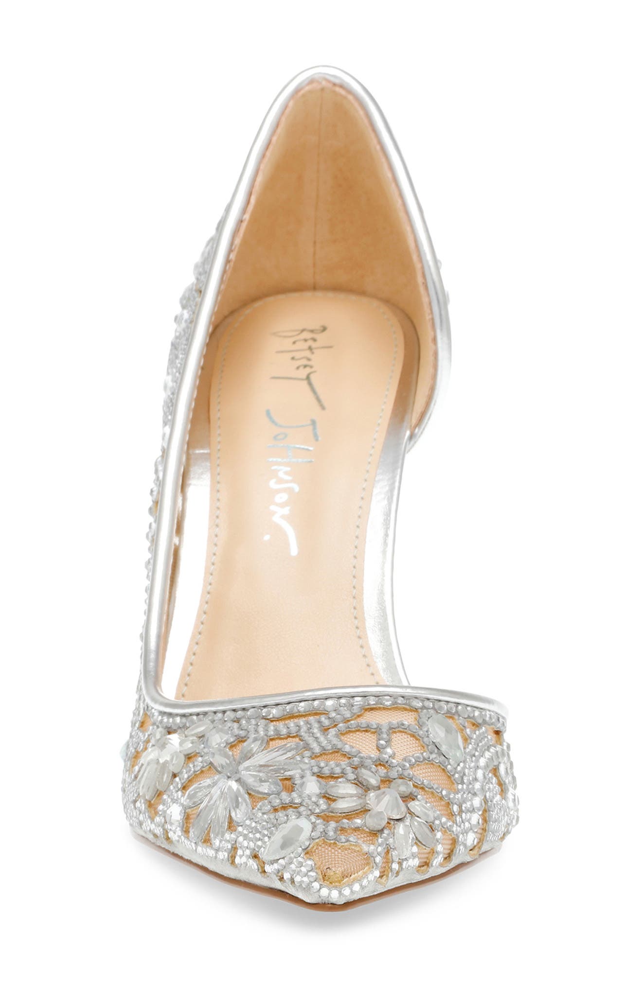 Betsey Johnson Chic Half d'Orsay Pump, Alternate, color, Silver