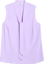 KASPER Sleeveless Tie Front Top