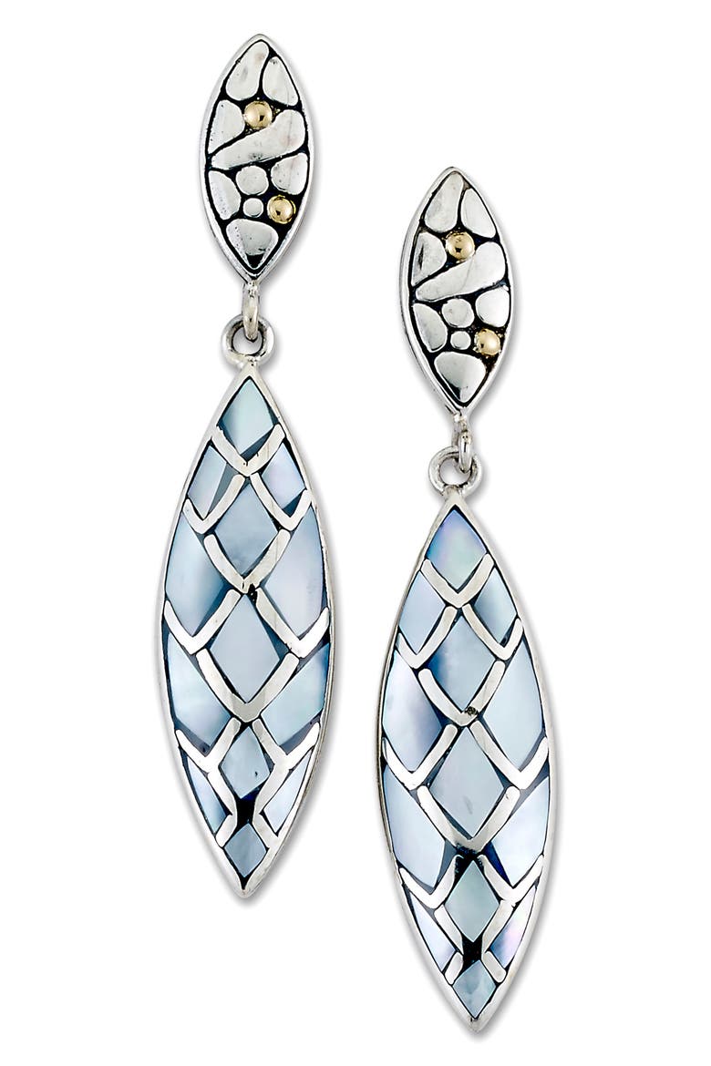 Pebble Mother-of-Pearl Drop Earrings, Main, color, WHITE