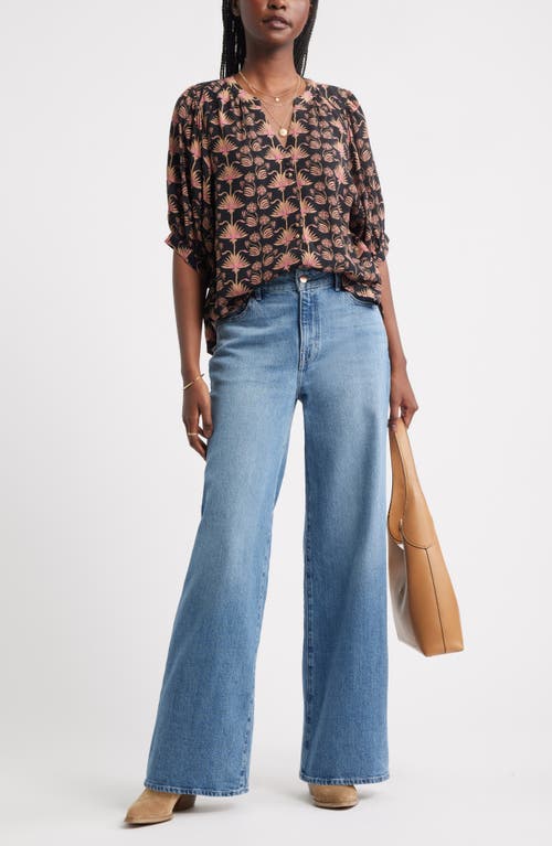 Treasure & Bond Raglan Sleeve Button-up Shirt In Multi
