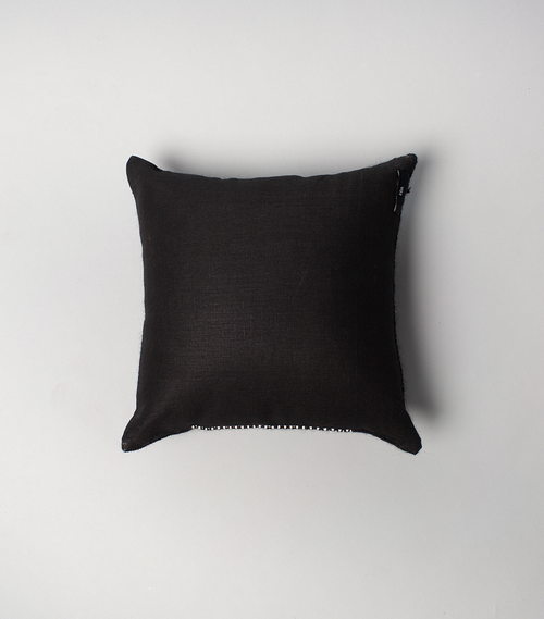 Voz Diamante Square Textile Small Pillow In Black/ivory