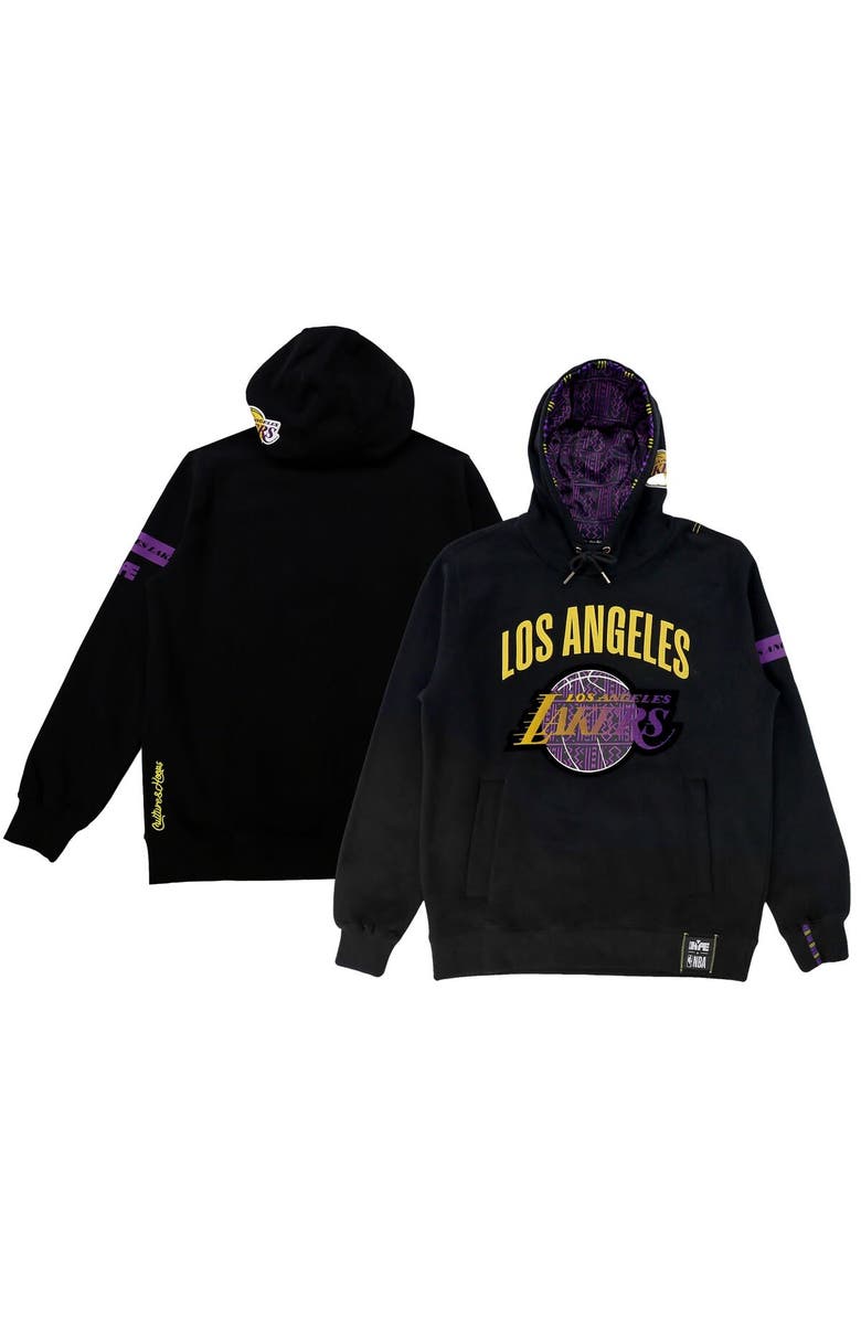 Two Hype Unisex NBA x Two Hype Black Los Angeles Lakers Culture & Hoops Heavyweight Pullover Hoodie, Alternate, color, Black
