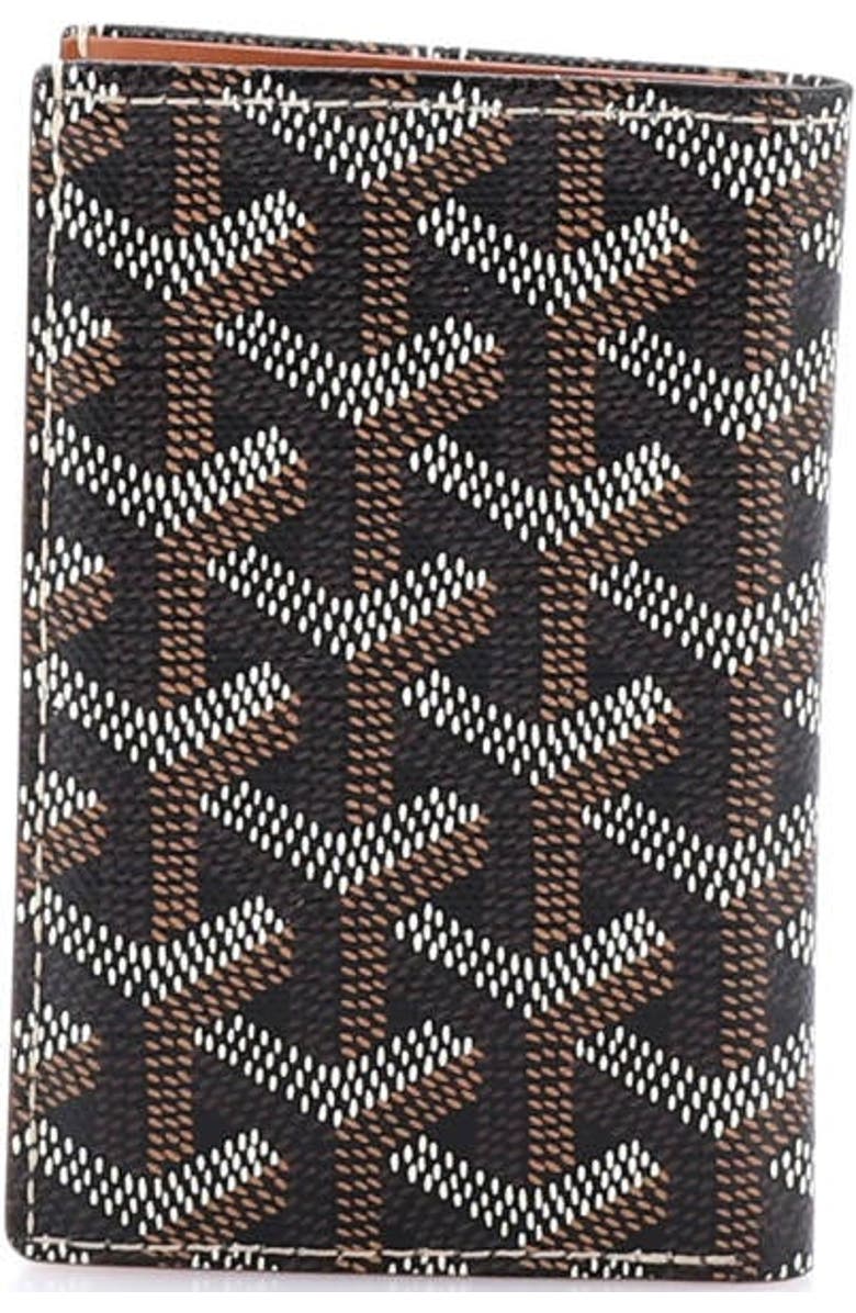 Pre-Owned Goyard Saint Pierre Card Case Coated Canvas, Alternate, color, Black