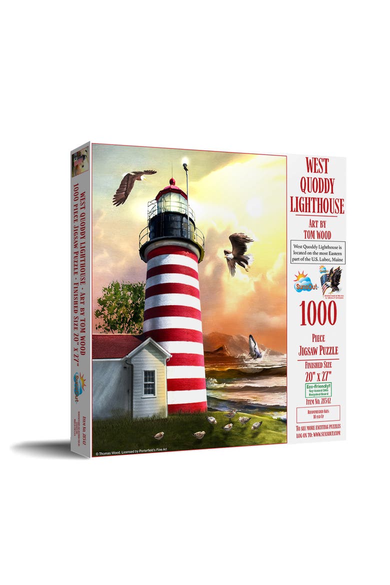 West Quoddy Lighthouse 1000 piece Jigsaw Puzzle for Adults, Main, color, Multicolor