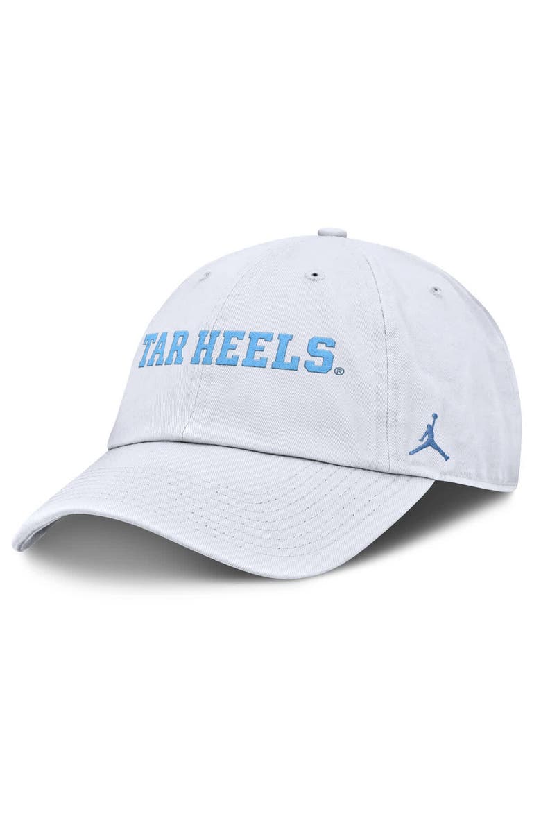 Jordan Brand Men's Jordan Brand White North Carolina Tar Heels Core Club Mascot Wordmark Adjustable Hat, Main, color, 