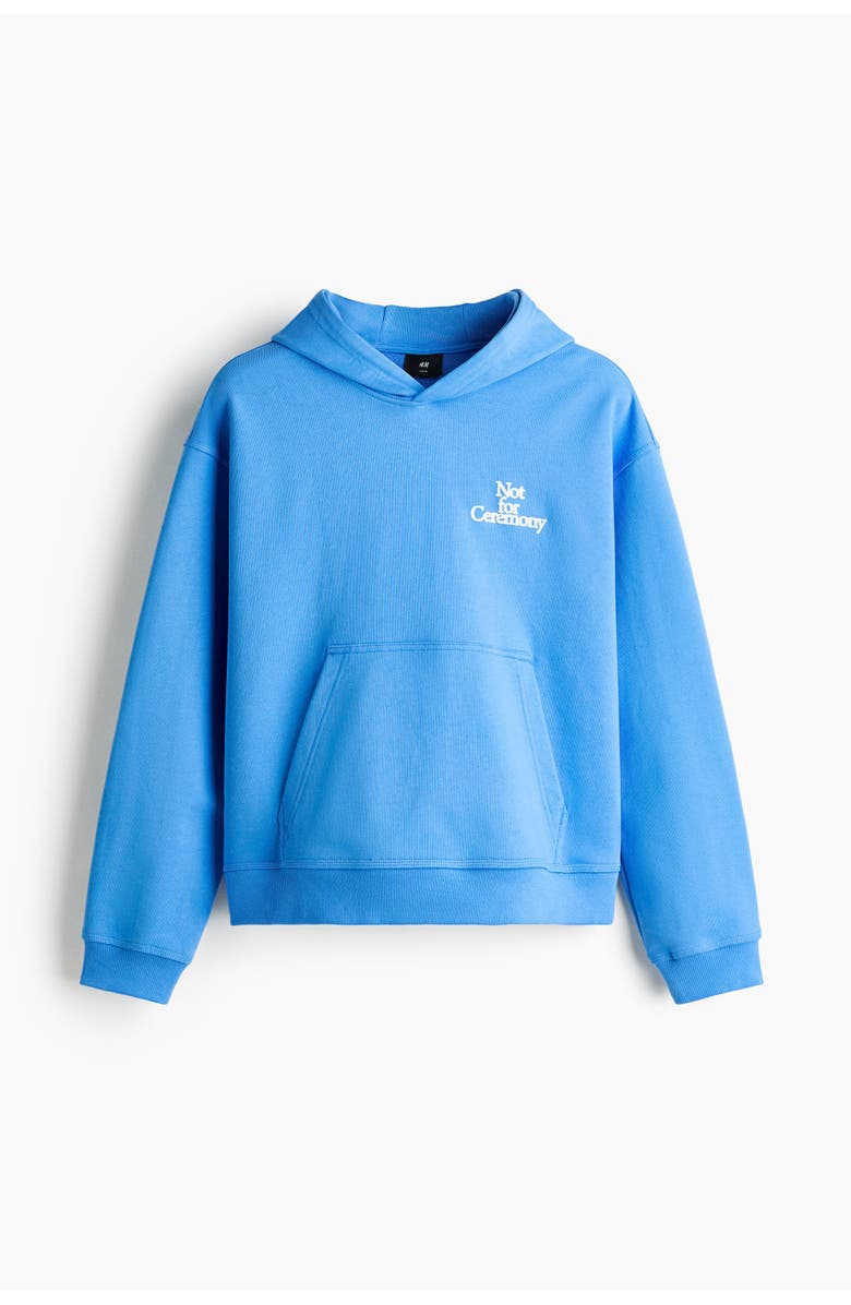 H&M Loose Fit Motif-detail Hoodie, Main, color, Light Blue/Not For Ceremony