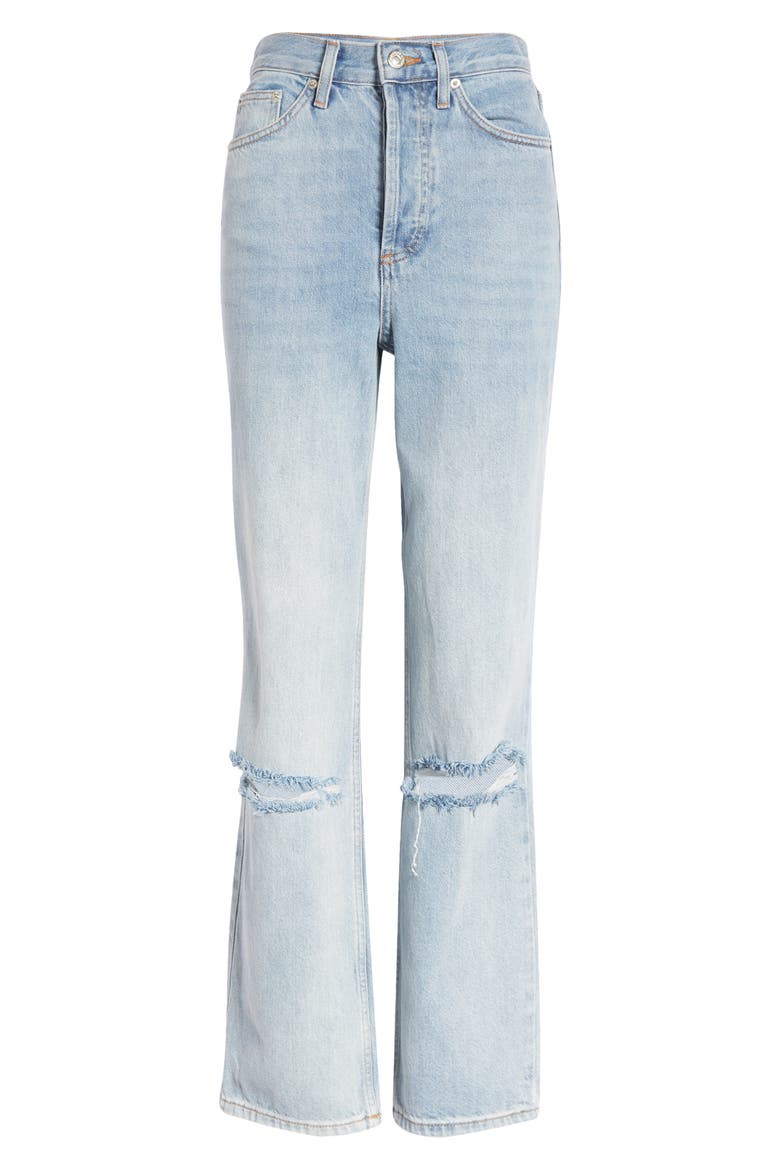 Bleach Rip Straight Leg Jeans, Alternate, color, BLEACH