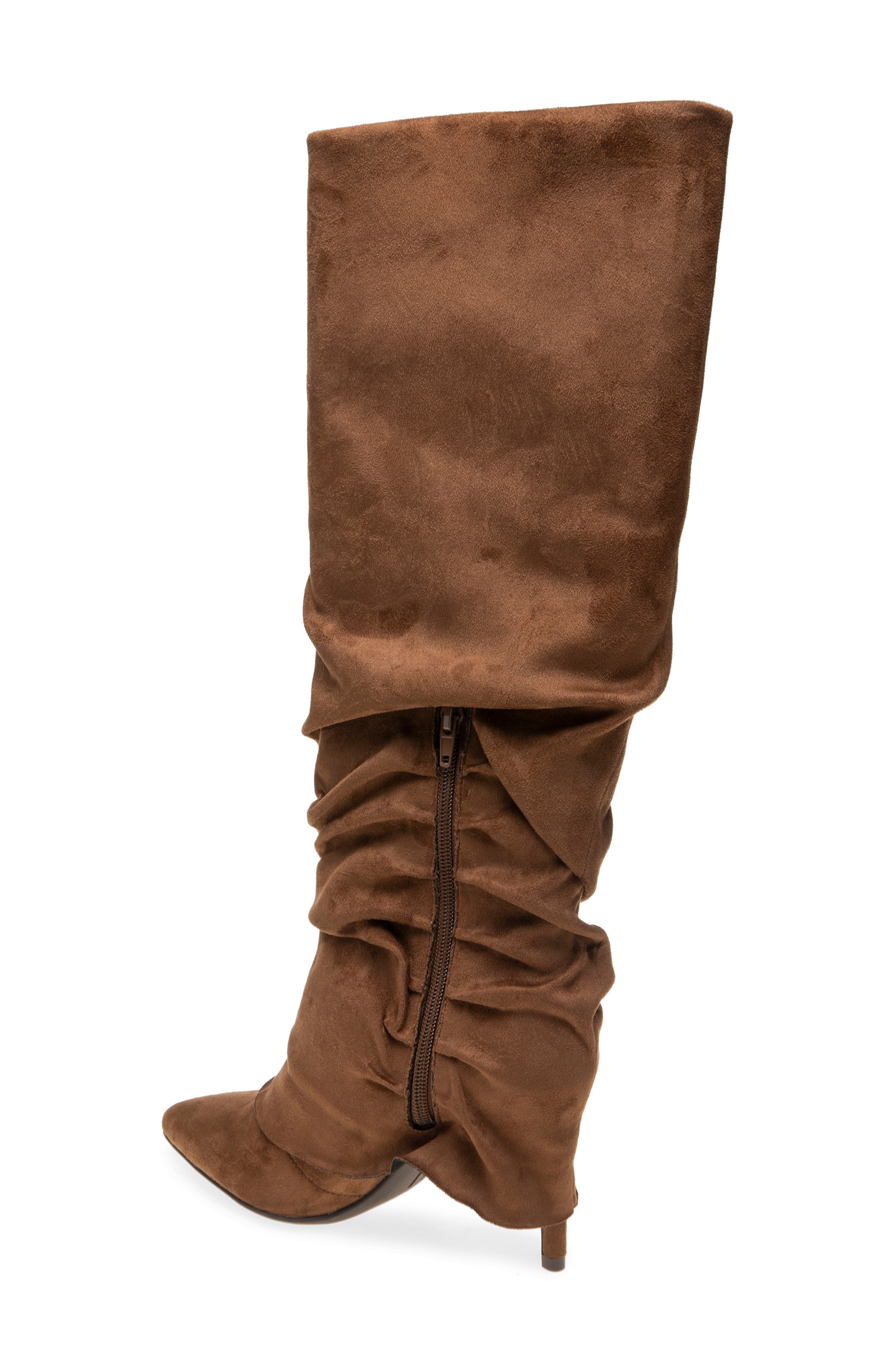 Asher Faux Leather Wedge Boot, Alternate, color, DARK BROWN