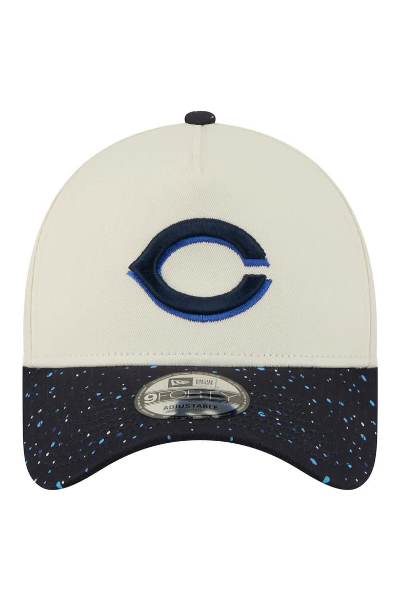 Men's New Era  Cream Cincinnati Reds Speckle A-Frame 9FORTY Adjustable Hat, Alternate, color, Cream