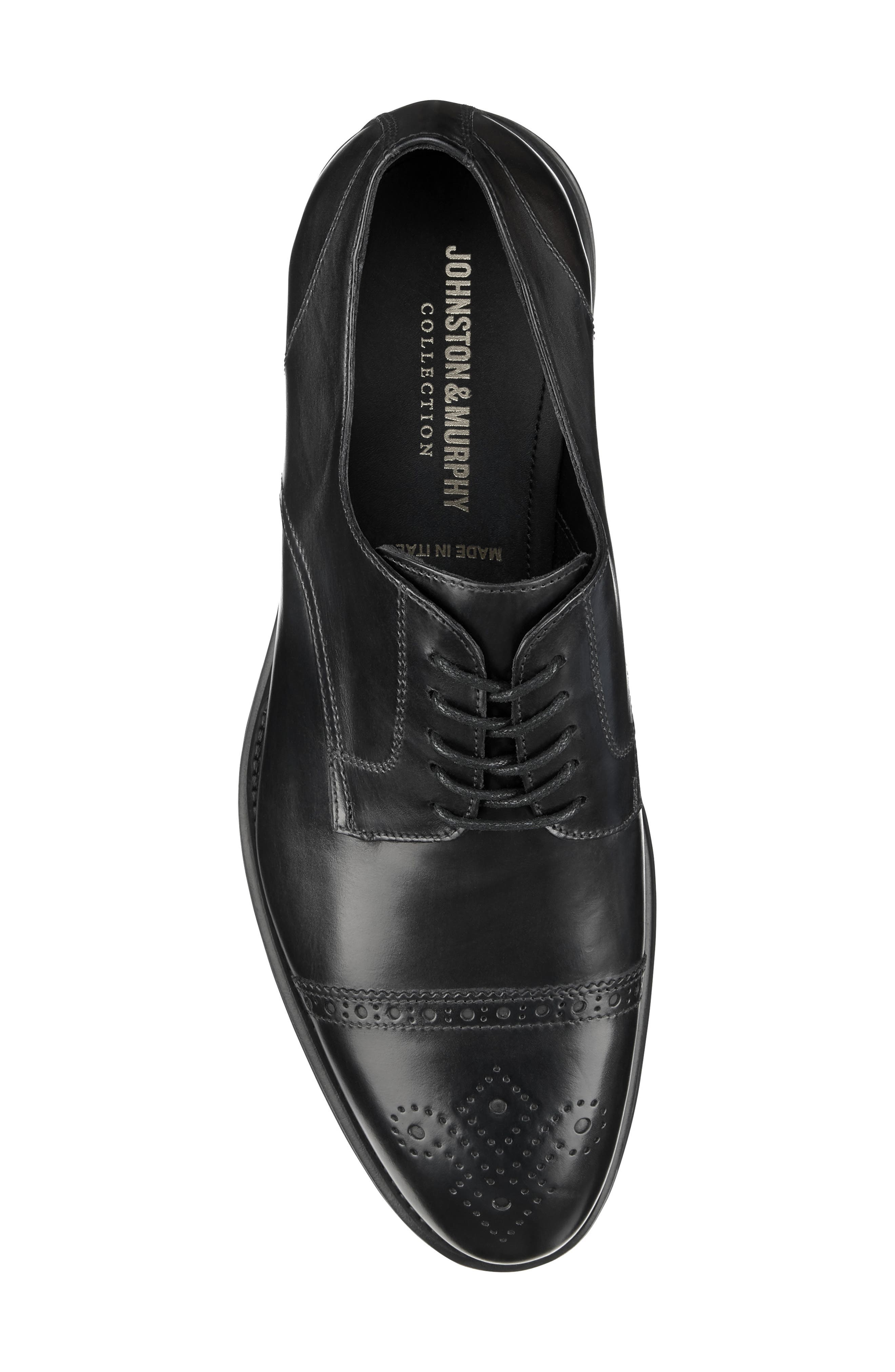 JOHNSTON & MURPHY COLLECTION Johnston & Murphy Ashford Medallion Toe Derby, Alternate, color, Black Italian Calfskin