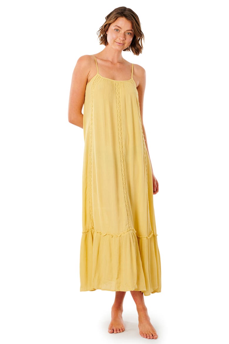 Vista Lace Trim Maxi Dress, Alternate, color, GOLD