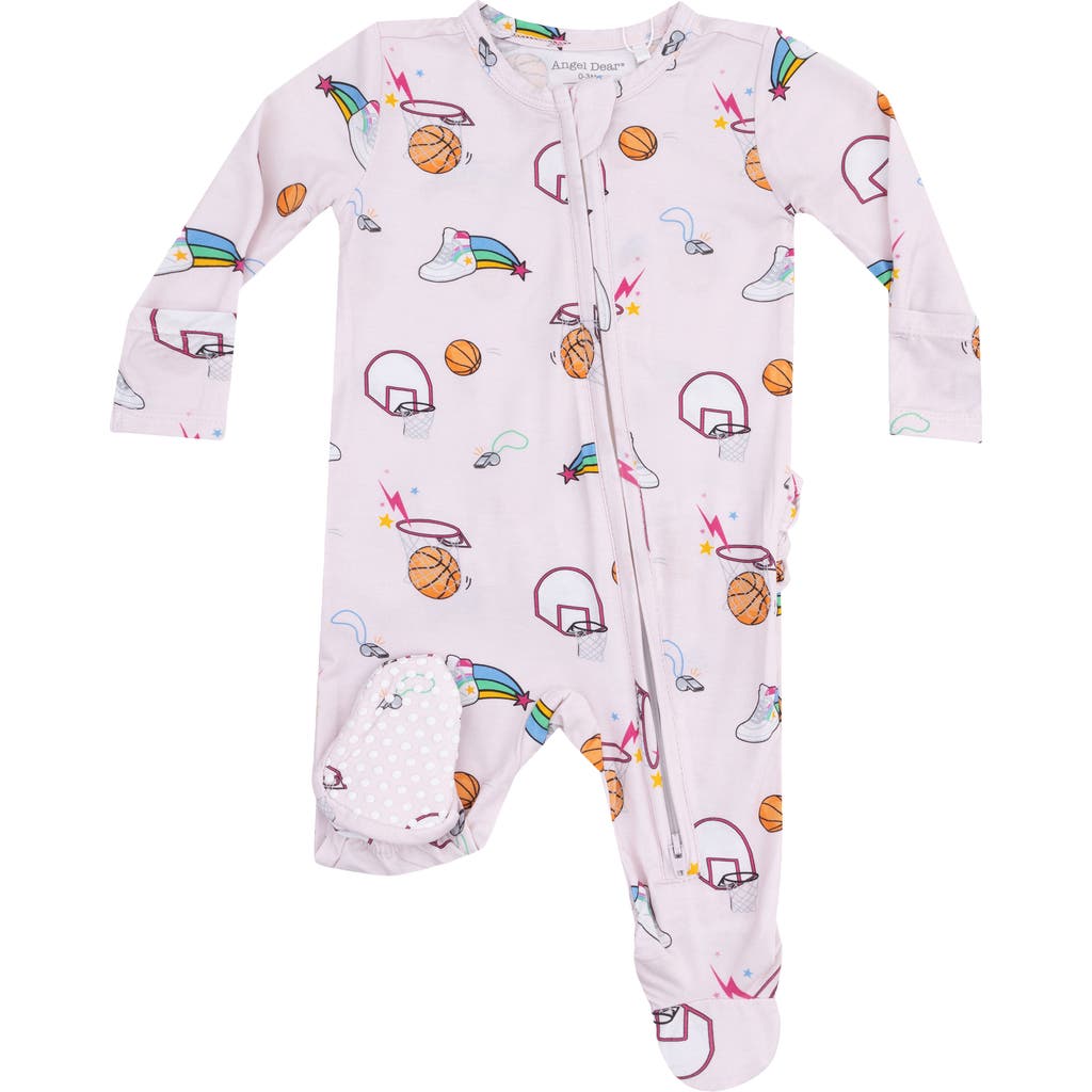 Angel Dear Basketball Ruffle Zip Footie In Multi