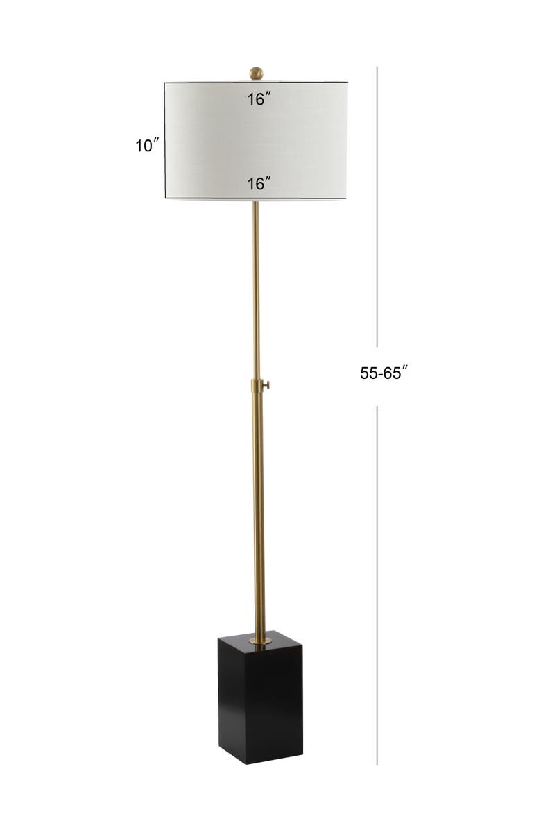 JONATHAN Y Lafayette 65" Adjustable Height LED Floor Lamp, Brass/Black, Alternate, color, Brass Gold/Black