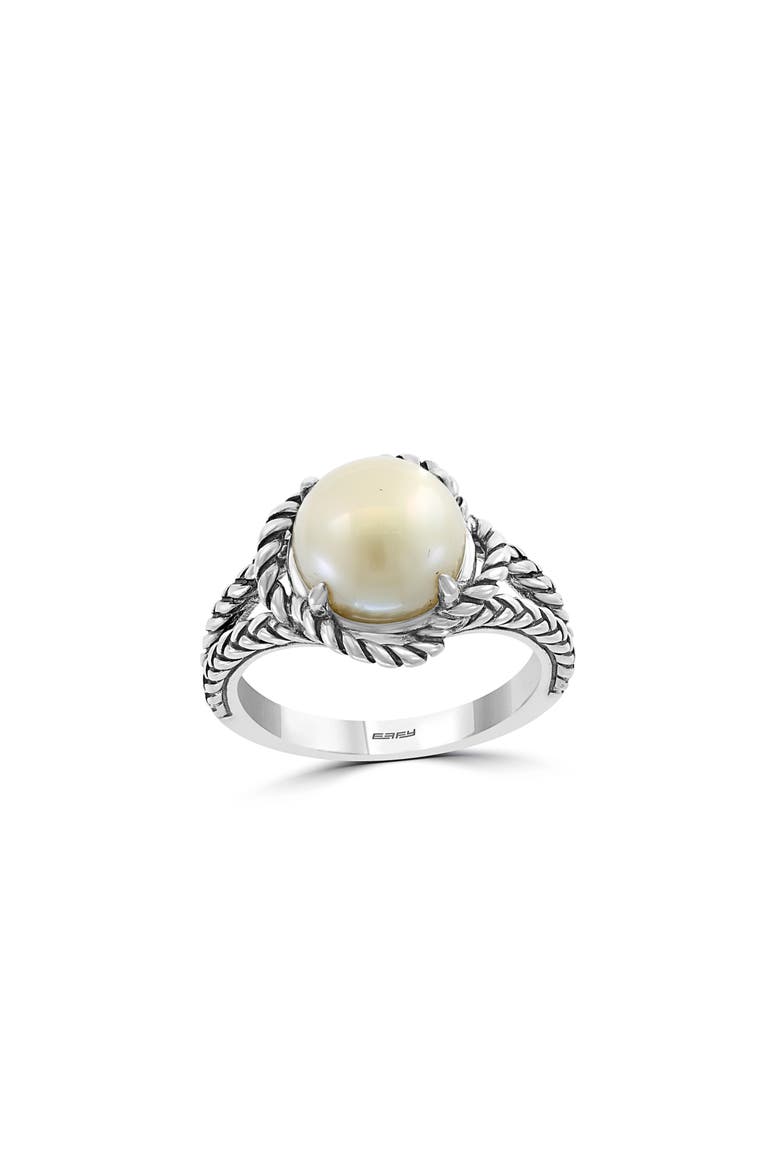 Sterling Silver Freshwater Pearl Ring, Main, color, WHITE