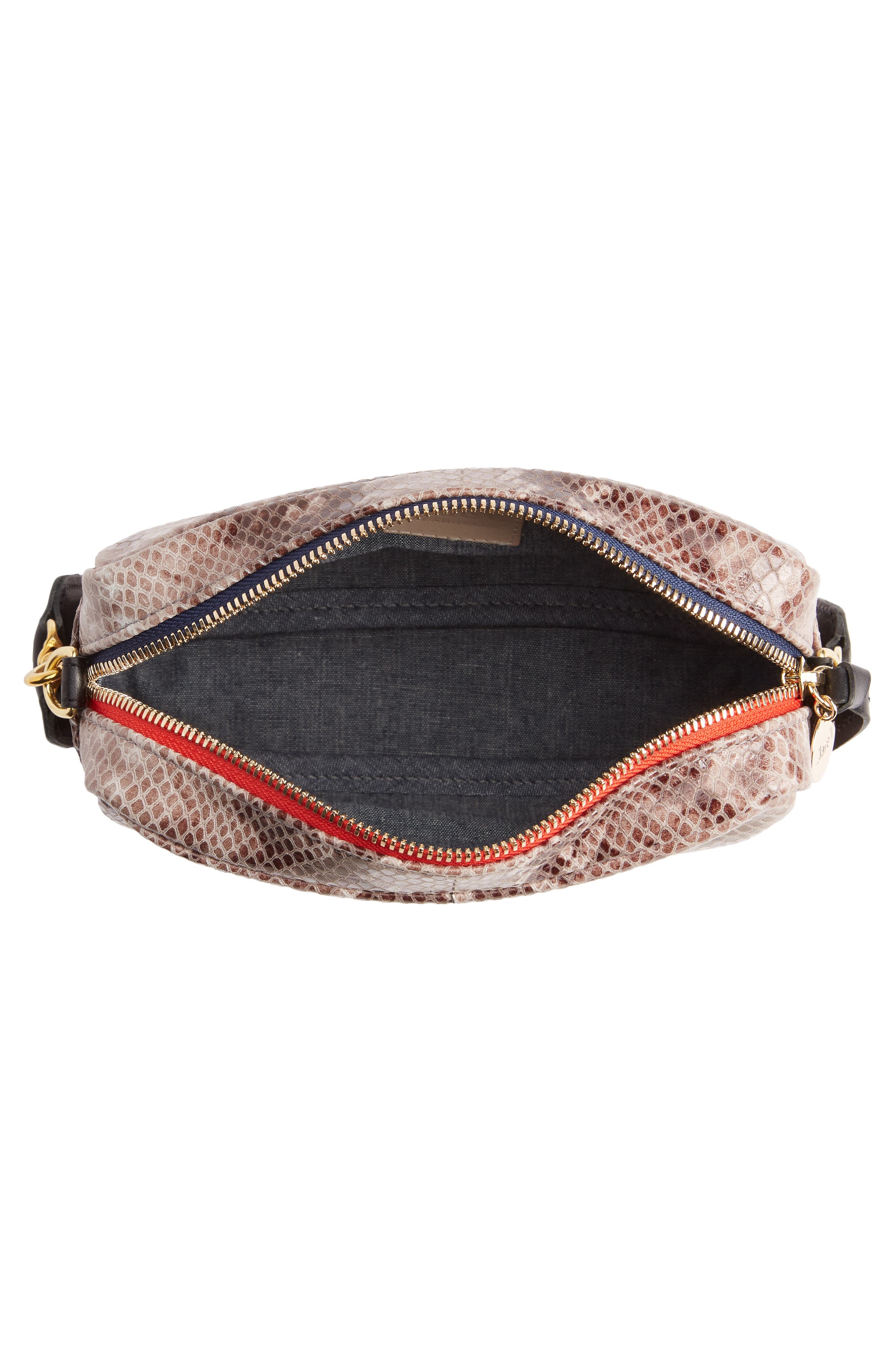 Midi Sac Croc Print Leather Crossbody Bag, Alternate, color, GREY