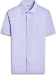 Bugatchi Milo OoohCotton® Geo Print Short Sleeve Button-Up Shirt
