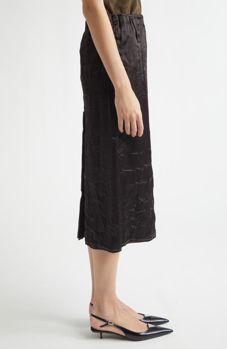 NACKIYÈ Crayon Crinkled Satin Pencil Skirt, Alternate, color, Noir