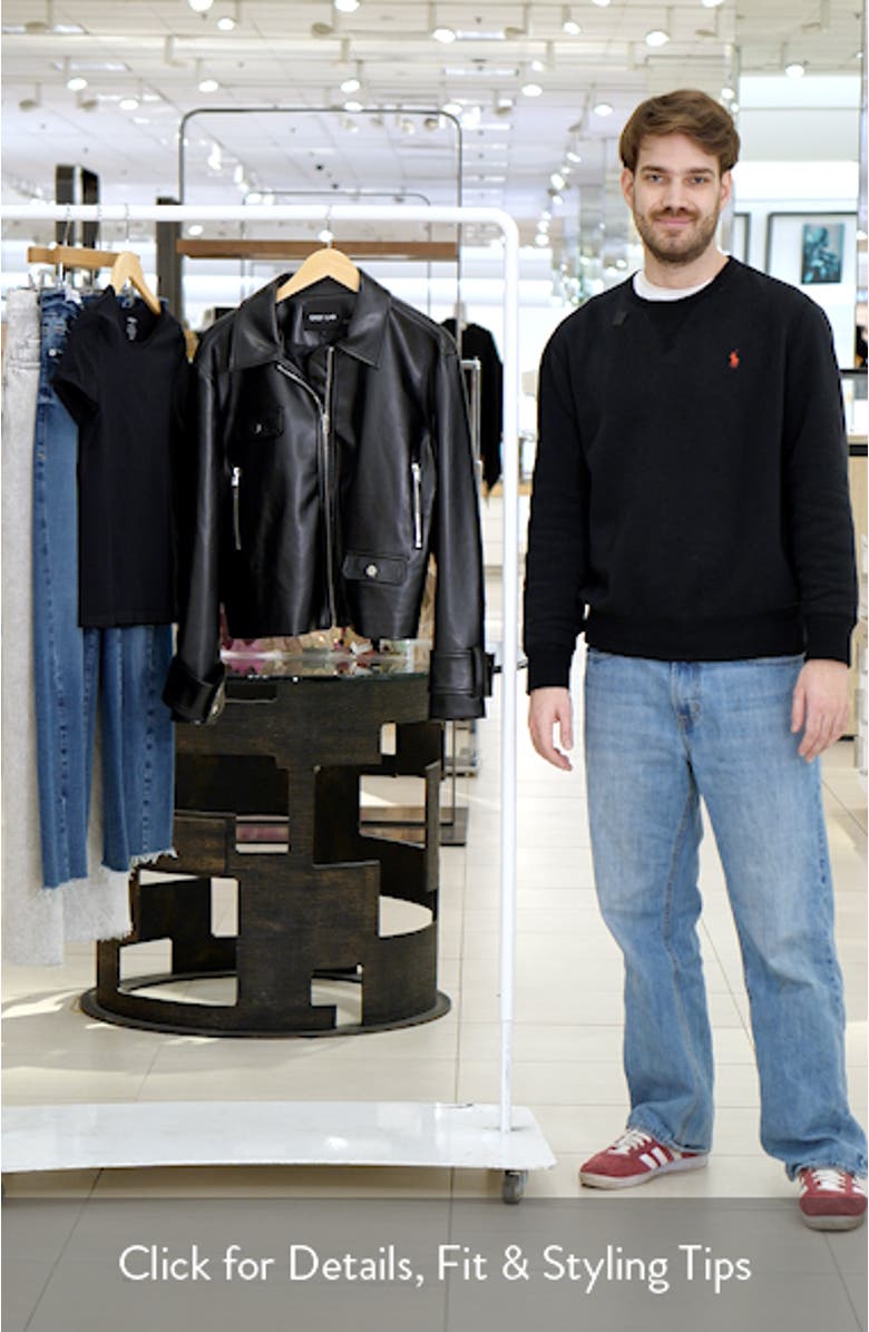 Faux Leather Zip Crop Jacket, sales video thumbnail