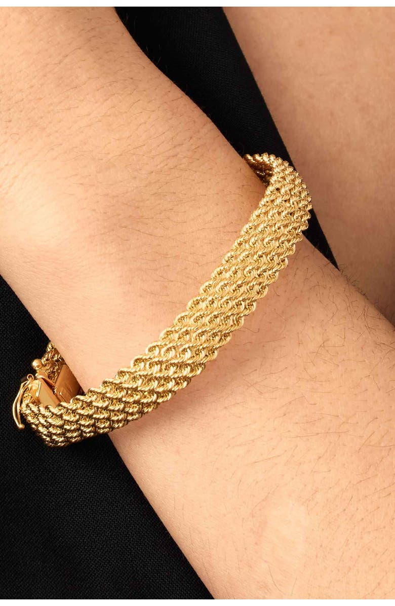 Oradina 18K Yellow Gold Roman Rope Quartet Bracelet, Alternate, color, Yellow Gold