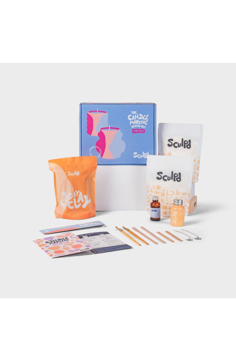 SCULPD Pottery Candle Making Kit For Two, Main, color,