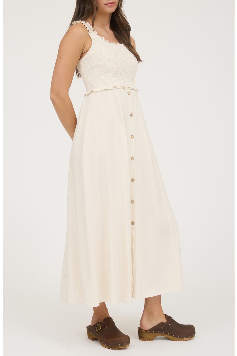 Smocked Midi Sundress, Alternate, color, NATURAL