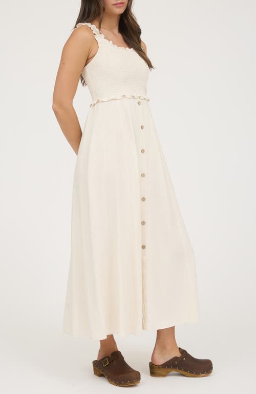 Blu Pepper Smocked Midi Sundress In Neutral